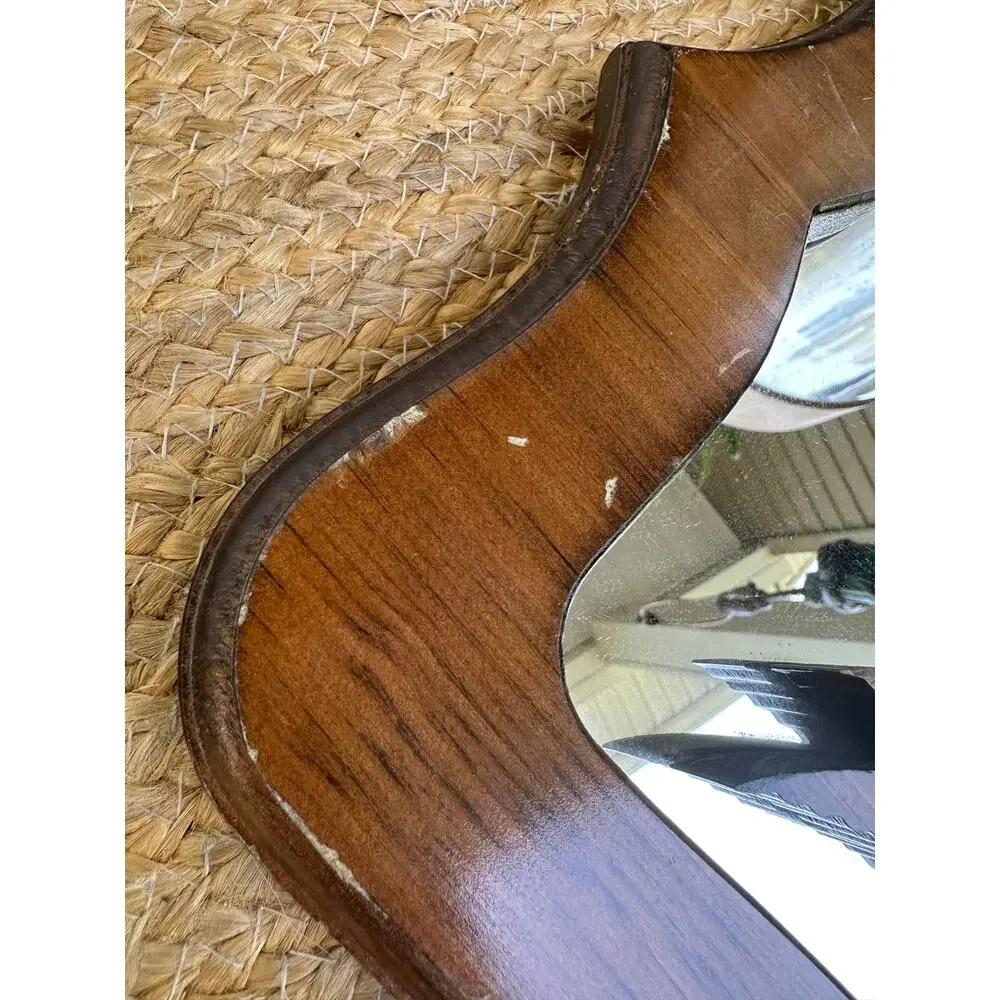 Vintage Wood Wall Caddy Mirror plant holder hummingbird hang retro boho